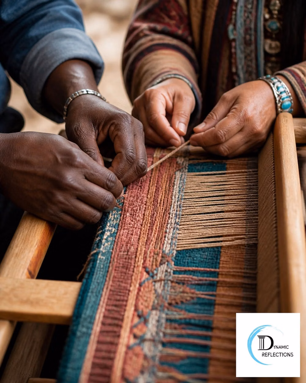 Ghana kente weaving loom close up photograph - Every community is a tapestry, woven from the unique threads of our lived experiences.  True inclusion isn’t just about making space; it’s about collective cultural safety: the shared loom where every hand contributes and every story is held with care. When we weave our perspectives together with intention, we create a fabric strong enough to support everyone’s healing and growth. This shared work requires patience, curiosity, and a commitment to the whole.  How can you contribute a thread of...