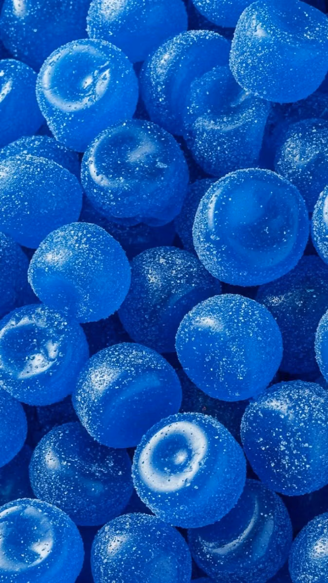 blue gel candy translucent macro photograph -