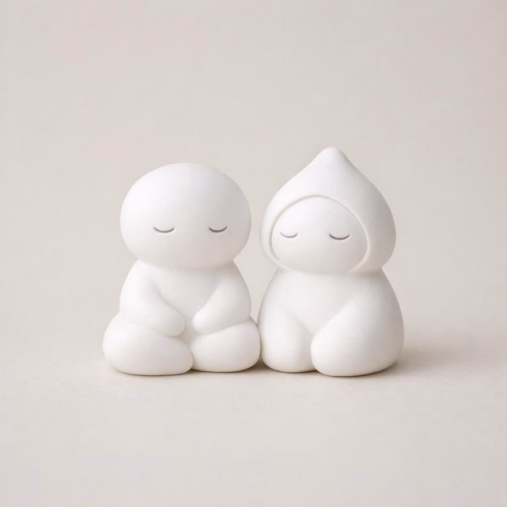 rounded matte ceramic toy studio photograph -