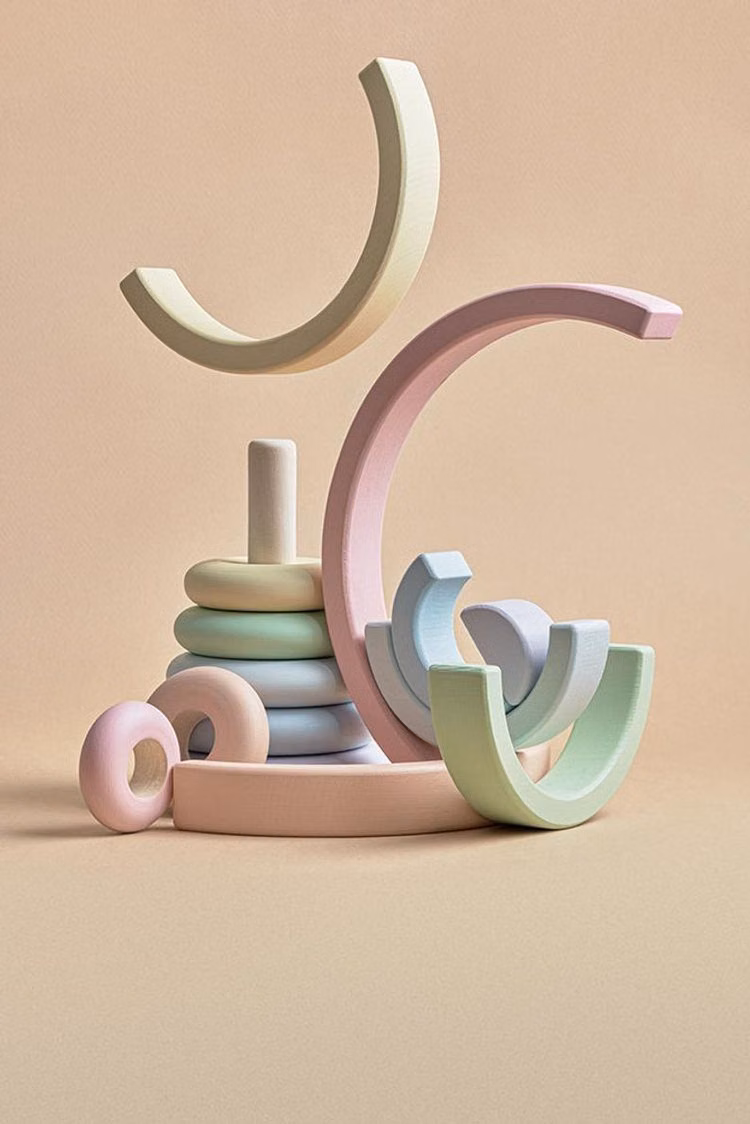 rounded matte ceramic toy studio photograph -