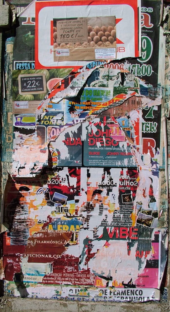 torn layered street posters texture photograph - Torn posters
