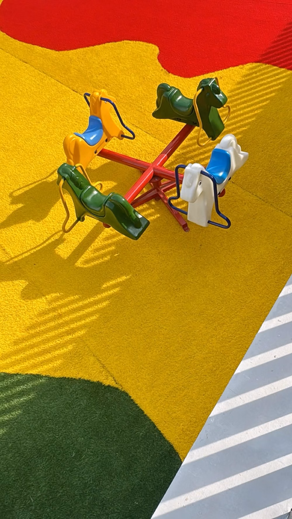 colorful geometric playground equipment photograph - #playground #photography