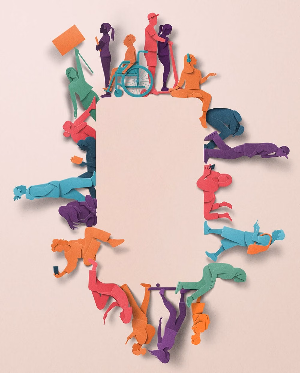 colorful paper cutout human figures photograph - (2) Instagram