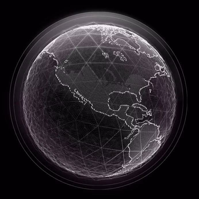 wireframe globe computer visualization -