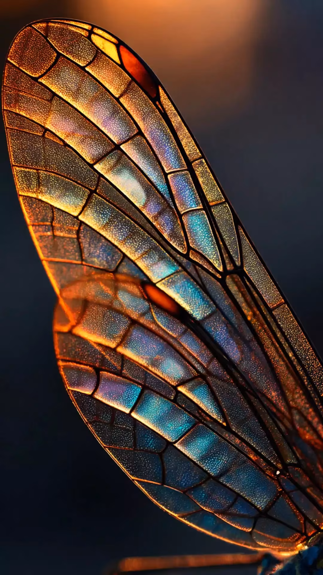 iridescent insect wing macro photograph - 