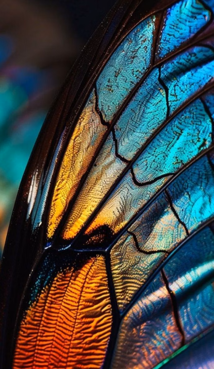 iridescent insect wing macro photograph - 