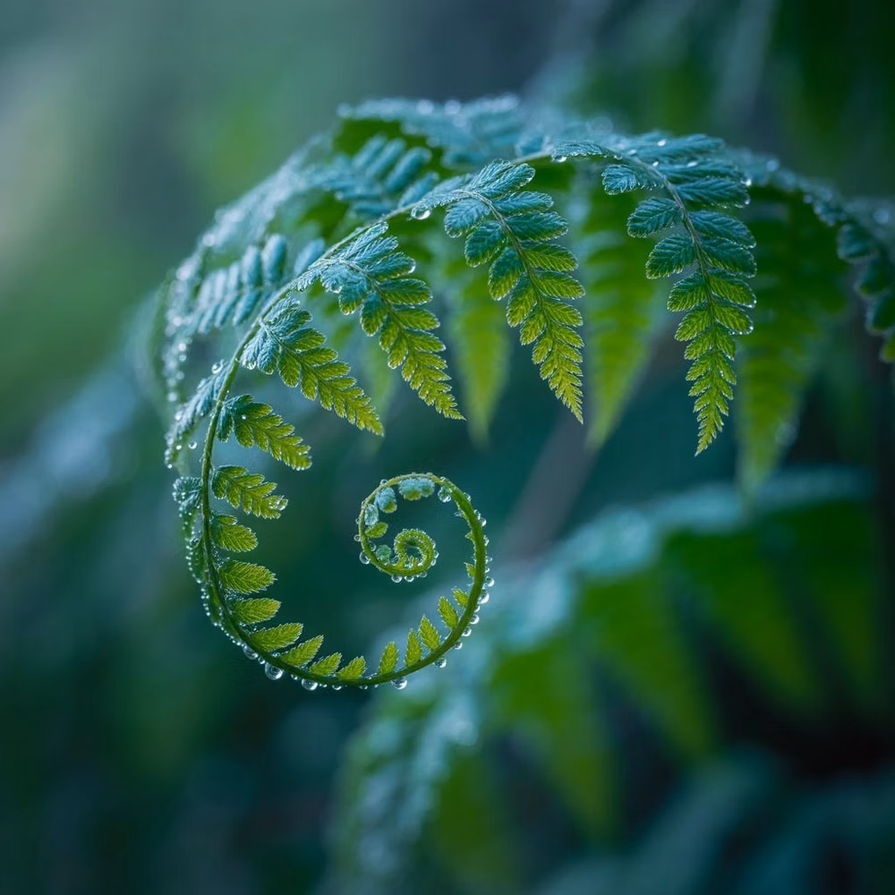 fractal fern spiral macro photograph - 