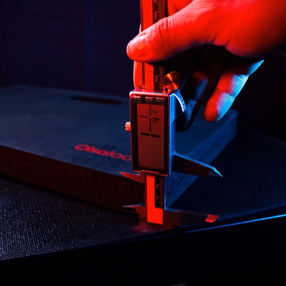 digital calipers precision measurement photograph - DIGITAL CALIPER - This caliper are easy to operate with simple controls. Quickly switch between millimeters, inches and fractional inches with this electronic ruler by repeatedly pressing the mm/in/F button. Multiple units of measurement make this a versatile tool for different measuring needs. HIGH PRECISION - This caliper feature high-resolution metallic markings hidden behind the measurement strip paired with an upgraded high-precision digital sensor. Together, these features ensure highly accurate and repeatable measurements, especially compared to the budget digital calipers common in the market. LARGE, EASY-TO-READ DISPLAY - The large screen makes it easy to read measurements up to 6 inches / 150 mm. This caliper come with a padded, foam-lined case for superior protection with a lay-