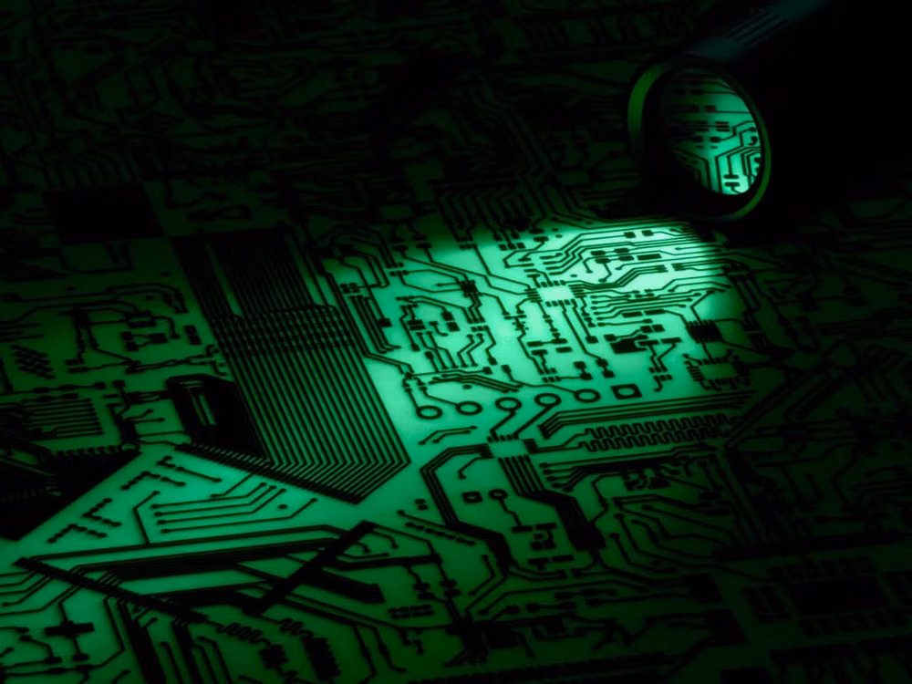 dense circuit board macro neon light photograph - DBrand Circuit Board Skins make your Gadgets Glow in the Dark when exposed to UV light