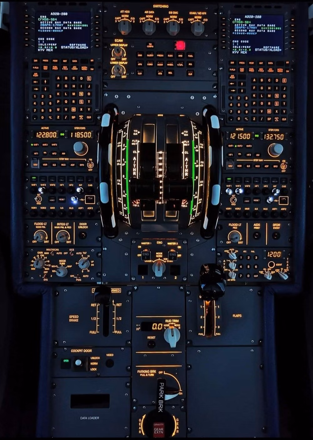 aircraft cockpit instrument panel close up photograph - 