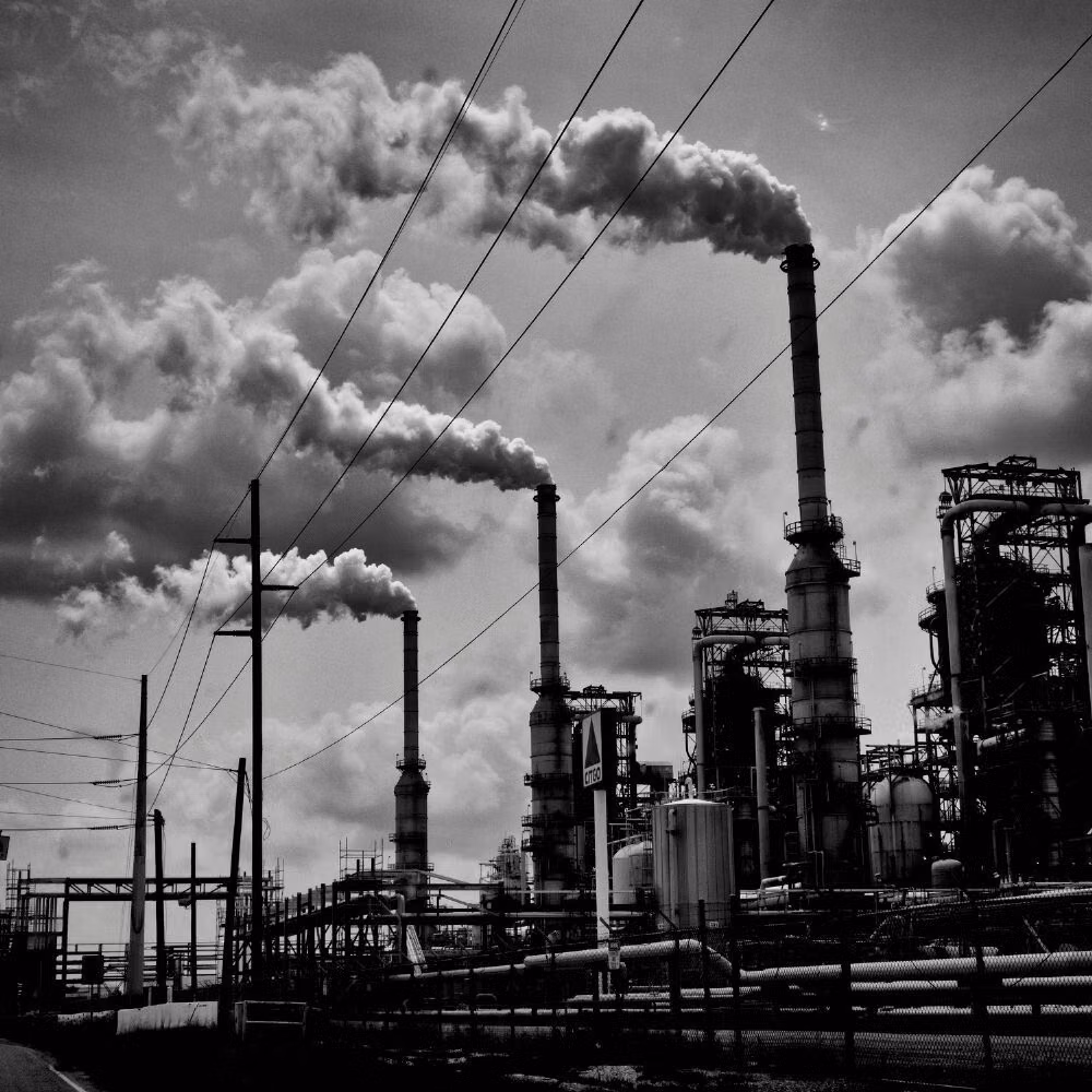 historic industrial factory smoke photograph - 