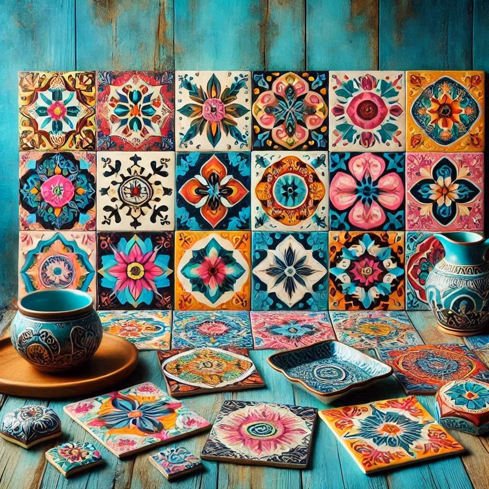 bright multicolor ceramic tile pattern photograph - Mexican Pattern Tiles – Handcrafted Talavera & Decorative Designs | Mexican Tiles Store - Page 3