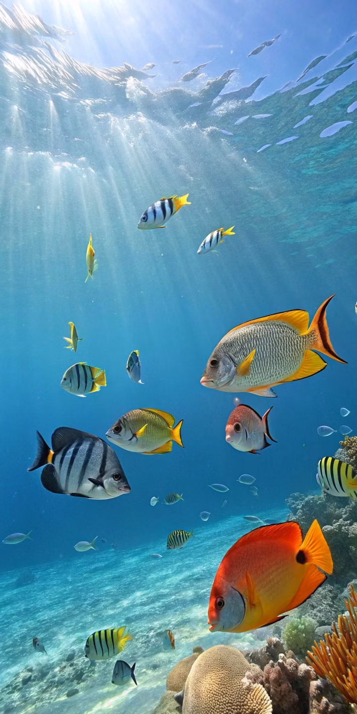 colorful tropical fish clear water photograph - 