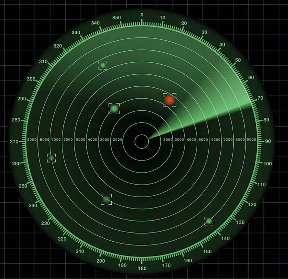 green radar scope screen close up photograph -
