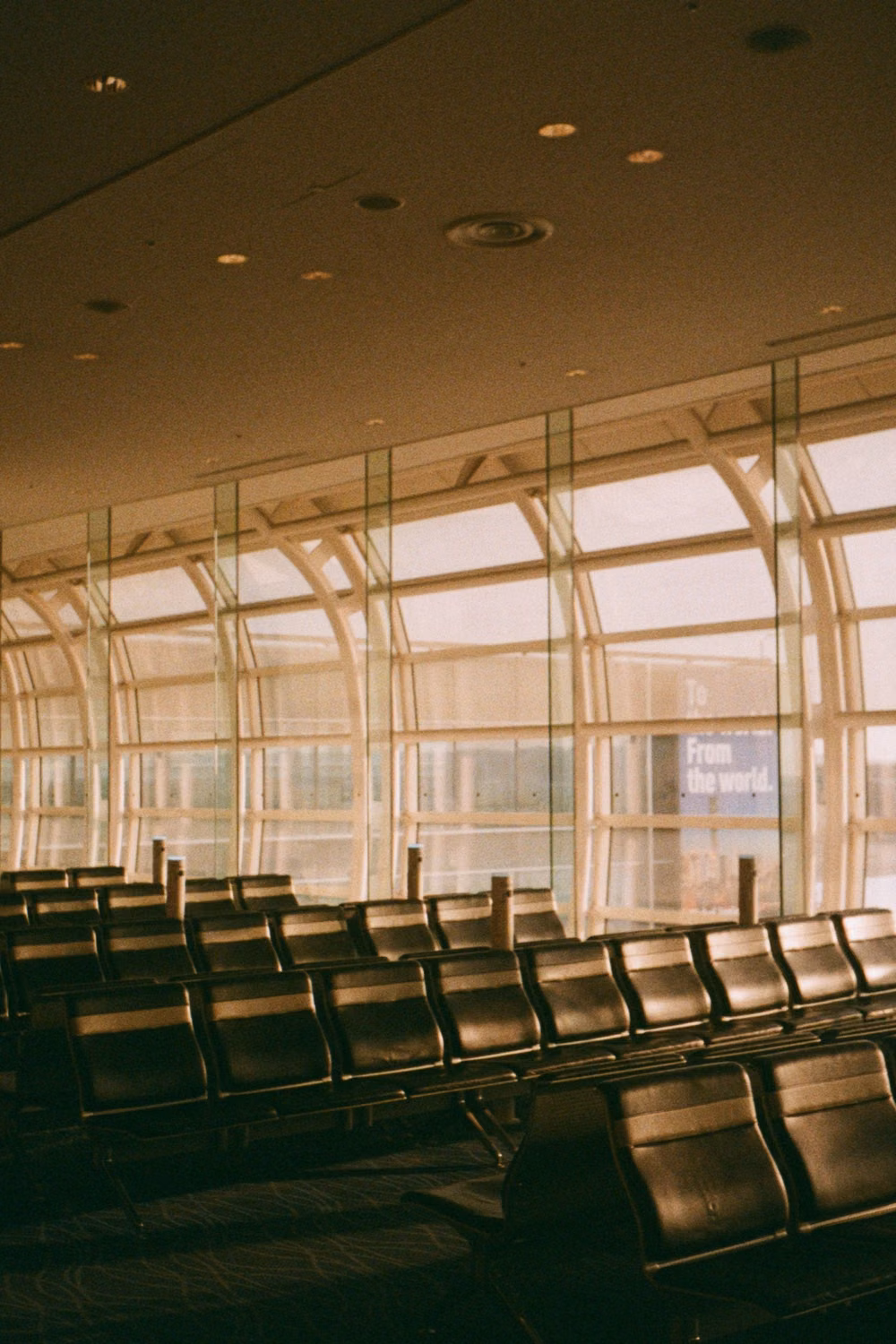 empty 1990s airport terminal photograph - Olympus Pen EE2