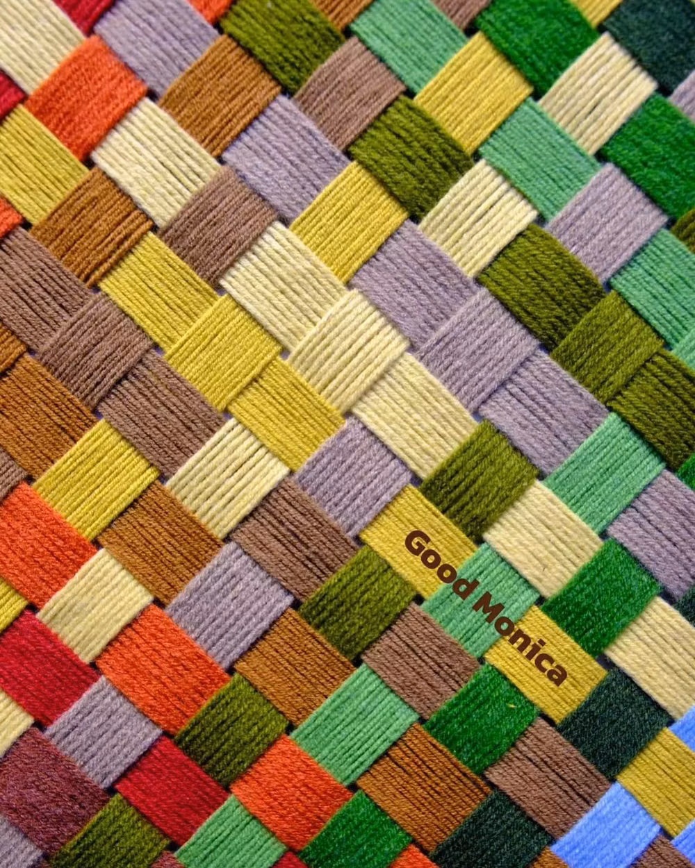 woven geometric grid textile macro photograph - May you have a colorful weekend #tgif #goodmonica #fiberart