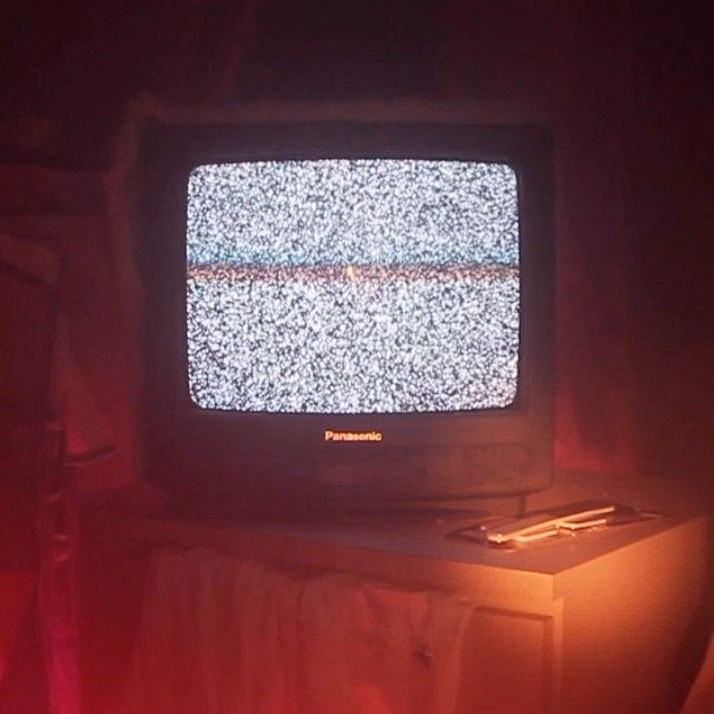 VHS tracking distortion television photograph - 