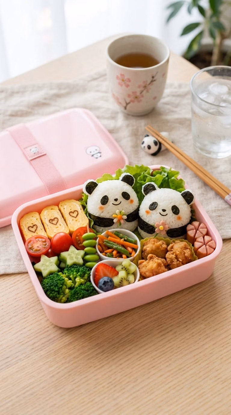 cute character bento lunch photograph - 
