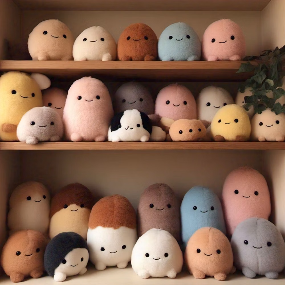 small rounded plush toys pastel photograph - 