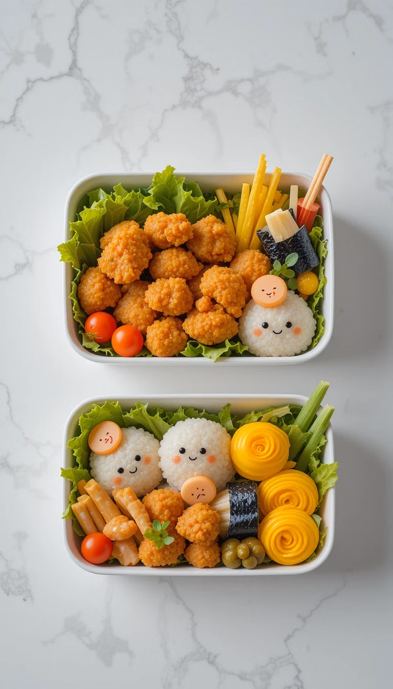 cute character bento lunch photograph -