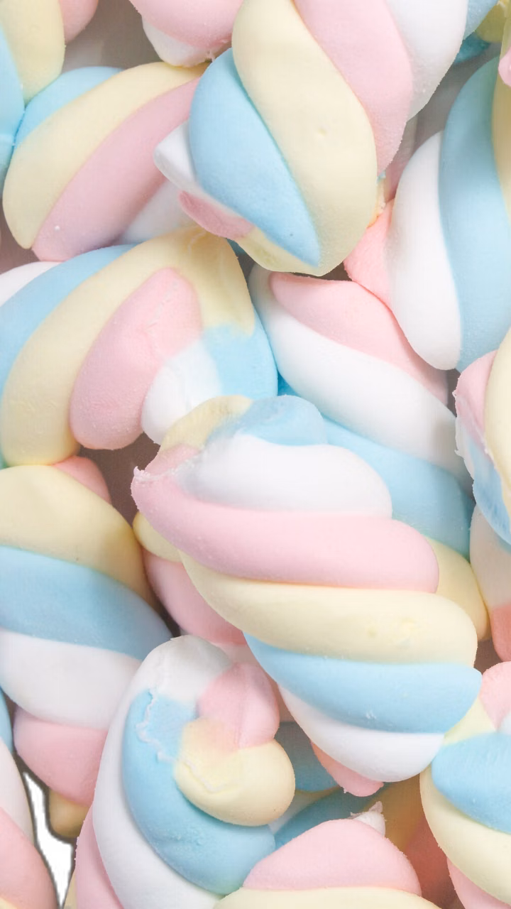 tiny pastel candy shapes macro photograph -