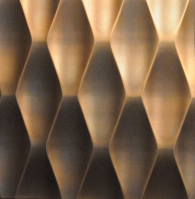 faceted folded metal surface photograph - Treasury Bronze Pearl to custom 3D surface from Axlotl http://axolotl.com.au/metalswatches