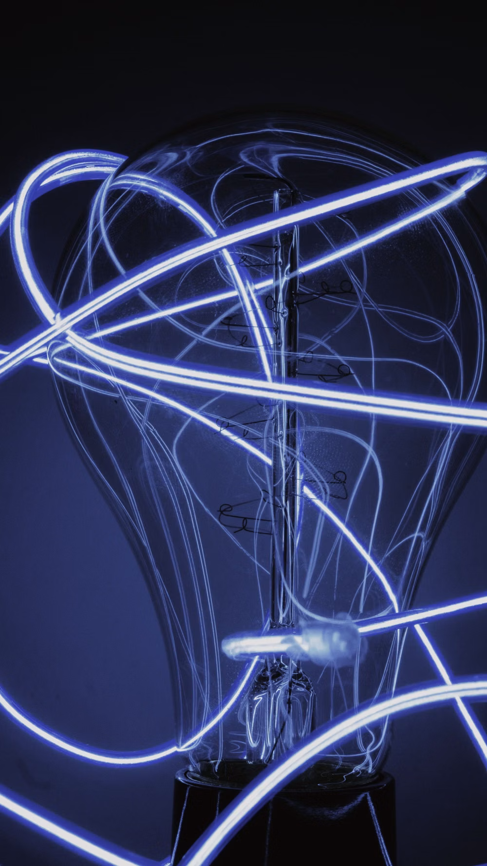 electroluminescent wire glowing macro photograph - 