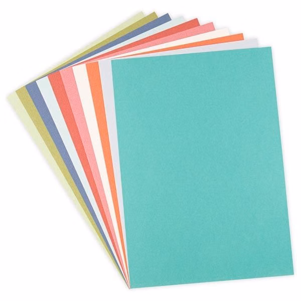 stacked colorful cardstock paper sheets side view photograph - Sizzix Cardstock Botanical