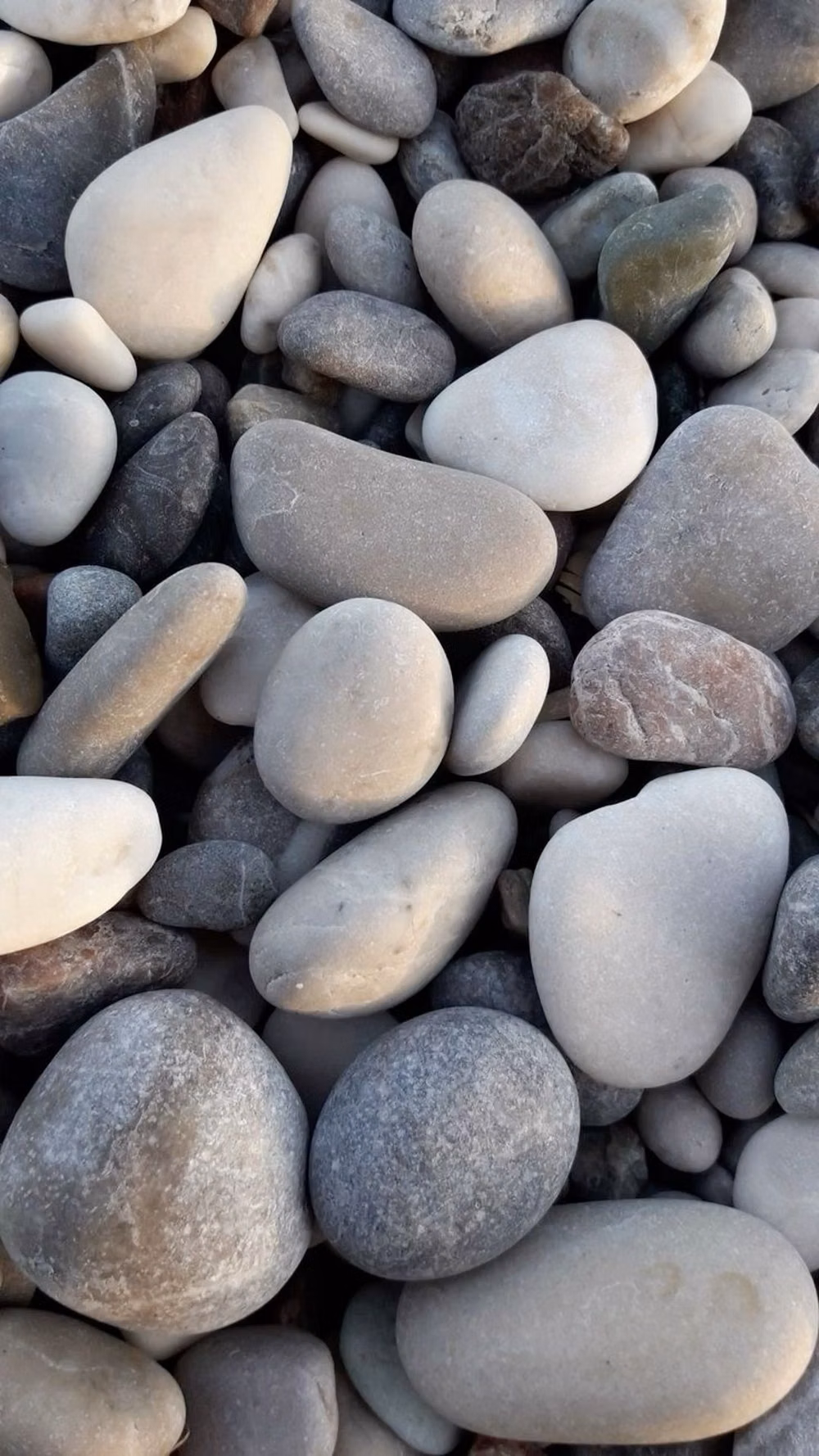 smooth rounded river stones overhead photograph -