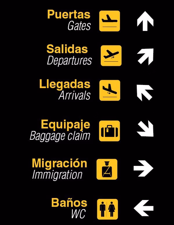 airport wayfinding typography sign photograph -