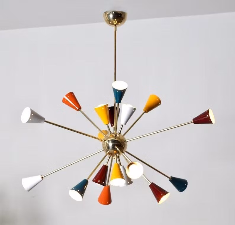 atomic pendant lamp vintage interior photograph -