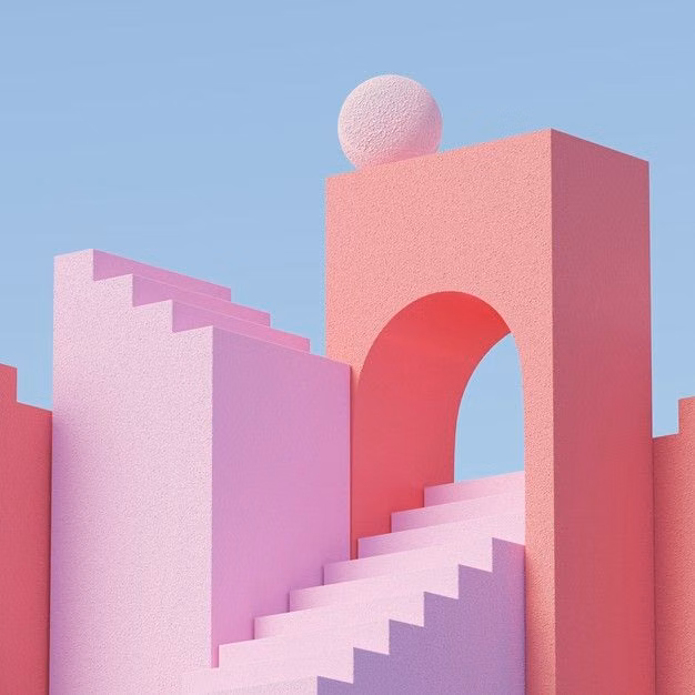 bright foam geometric blocks studio photograph -
