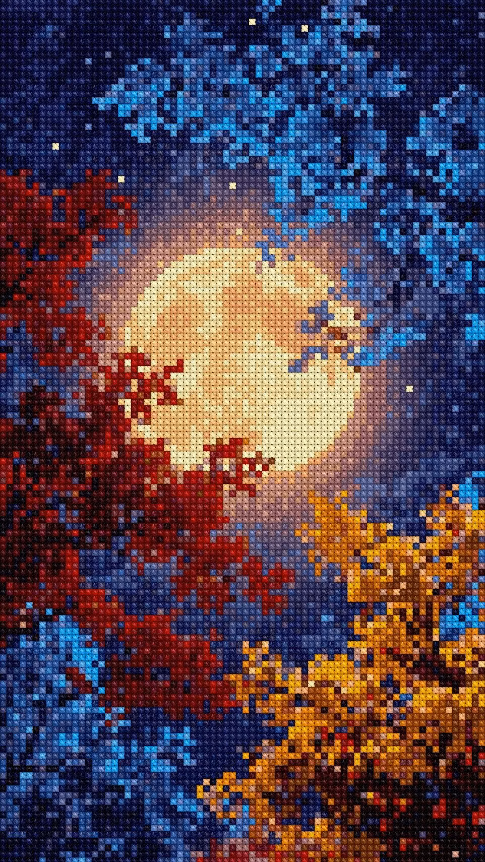 cross stitch pixel pattern macro photograph - 