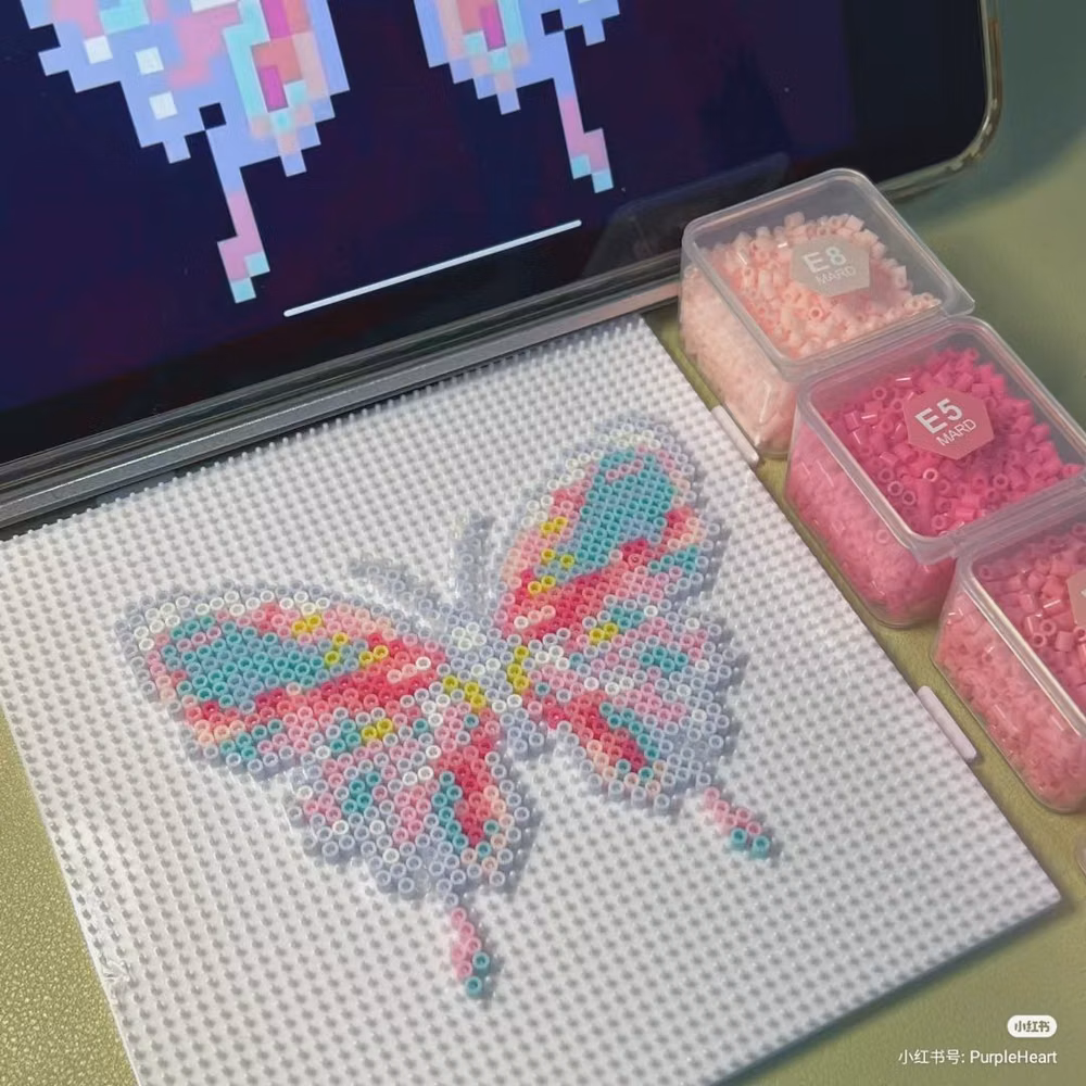 fuse bead pixel craft close up photograph - 