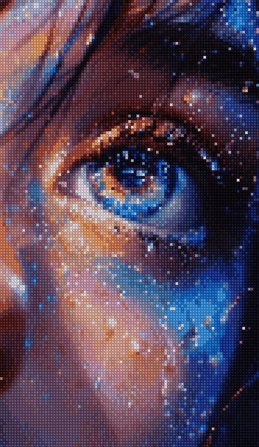 cross stitch pixel pattern macro photograph - 