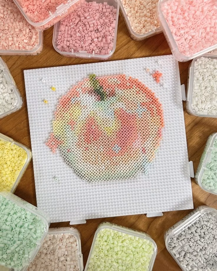 fuse bead pixel craft close up photograph - 