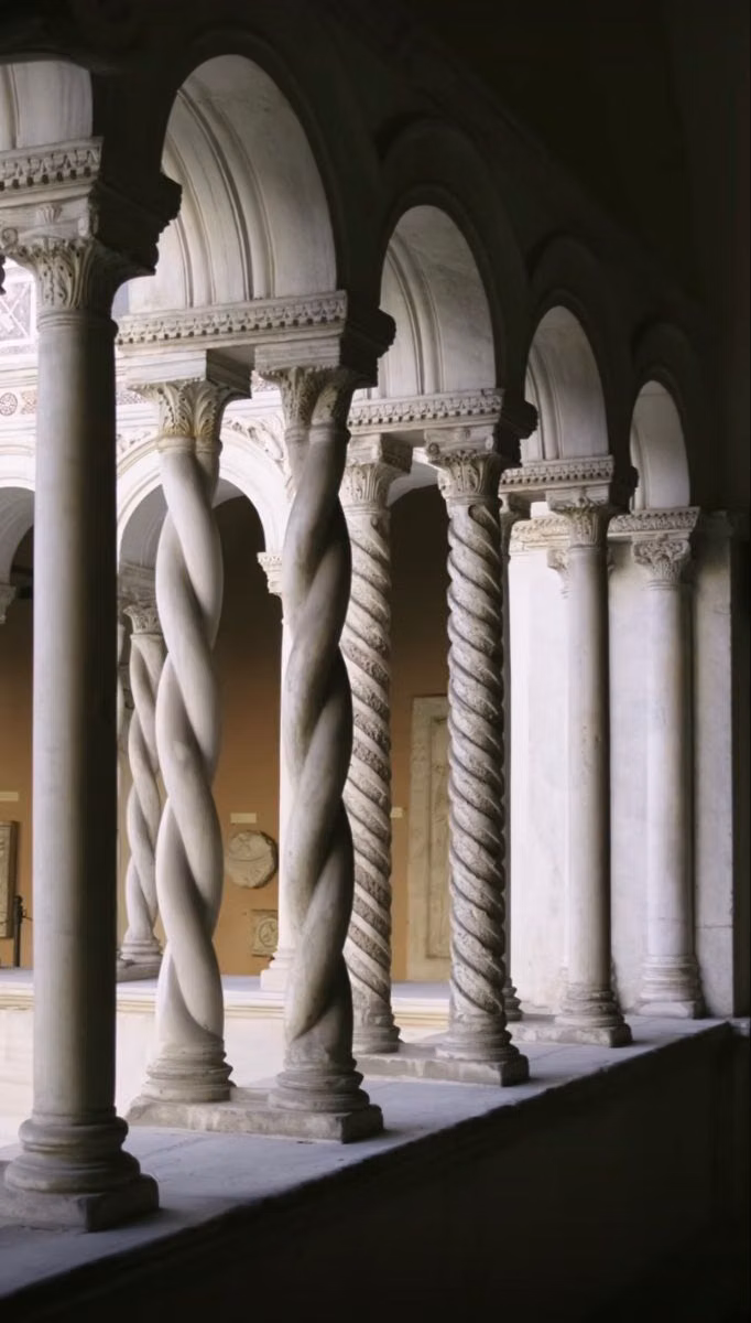 fragmented classical column contemporary architecture photograph - 