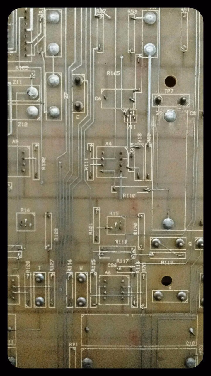 vintage computer circuit board macro photograph -