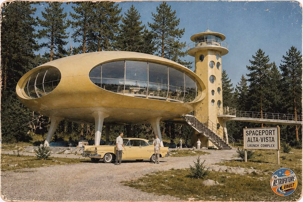 1960s space age dome architecture photograph -