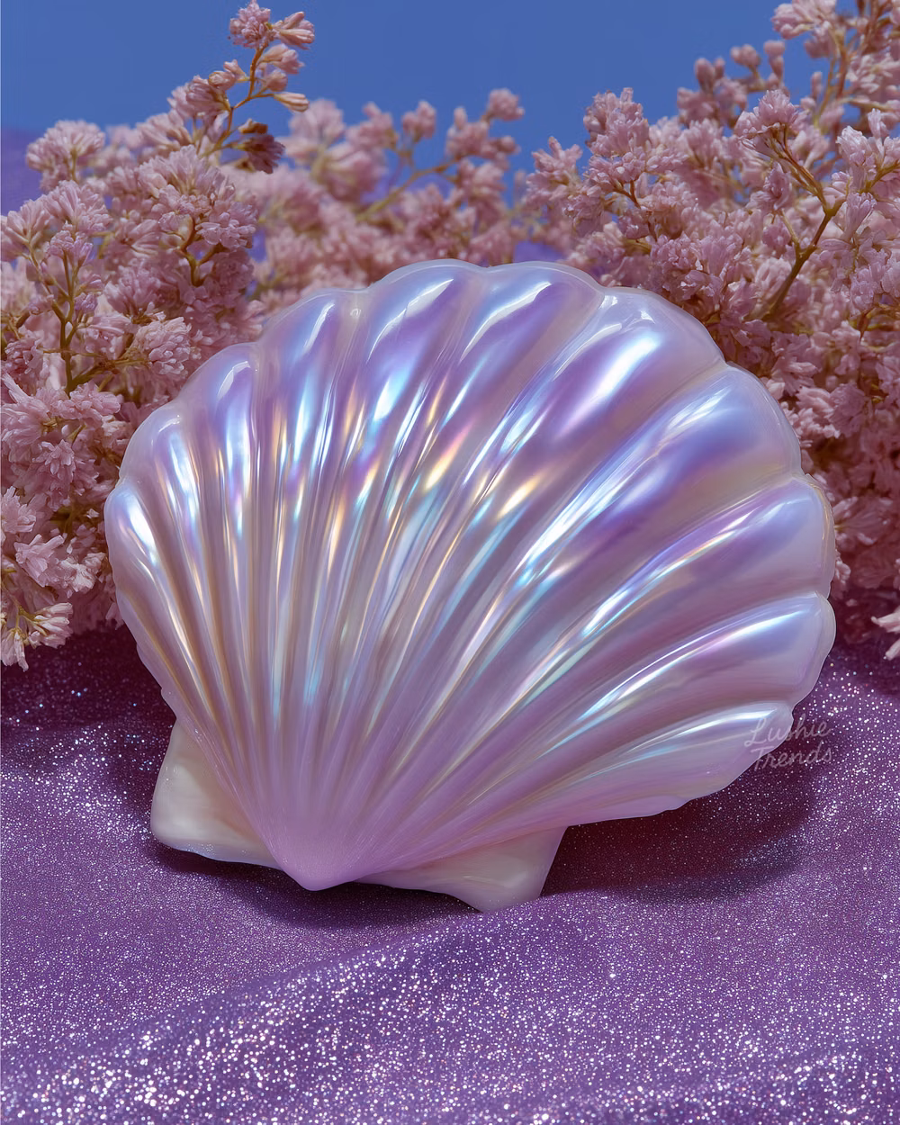 iridescent seashell macro photograph - 🩵 all images and media belong to Lushie Trends