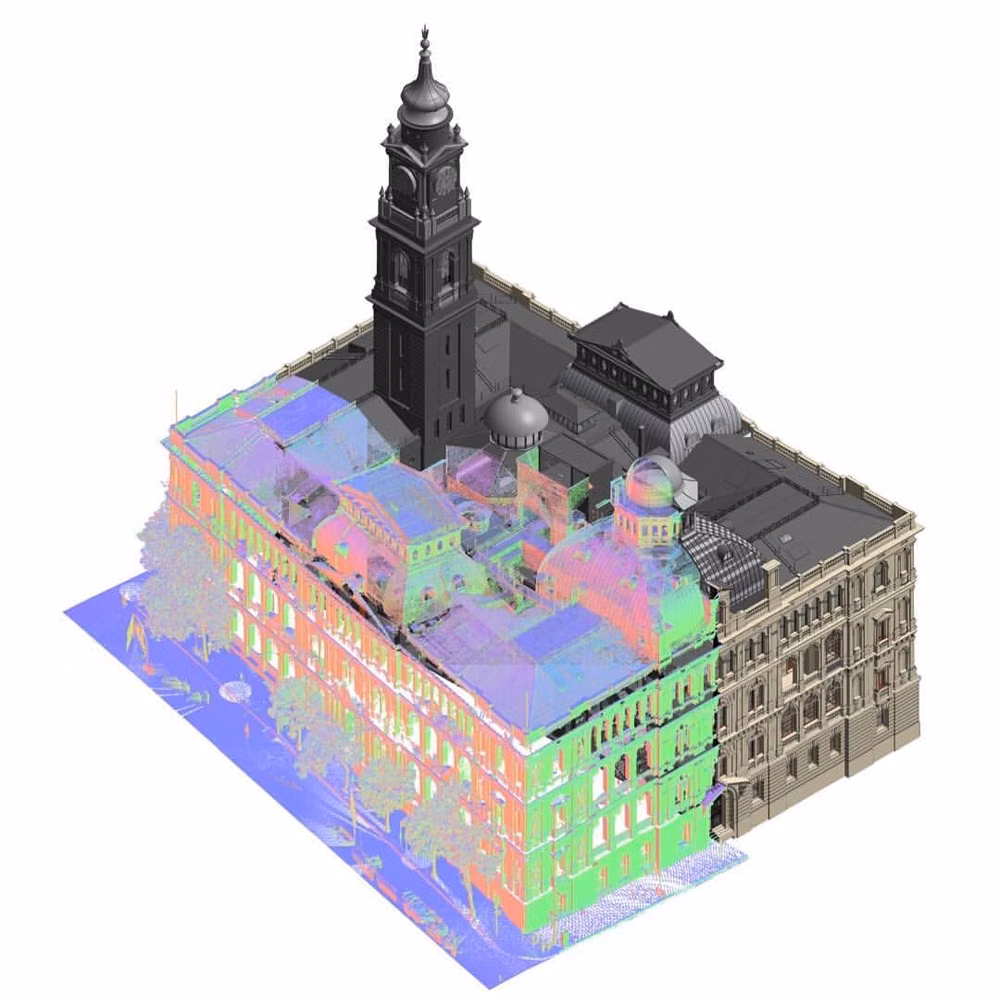 3D scanner point cloud building visualization -