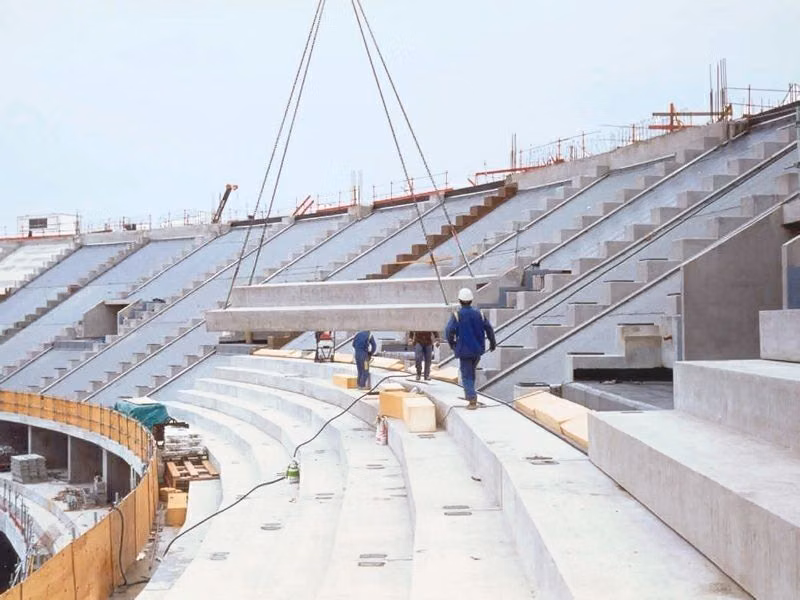 raw concrete stadium structure photograph - Prefab stadium seats