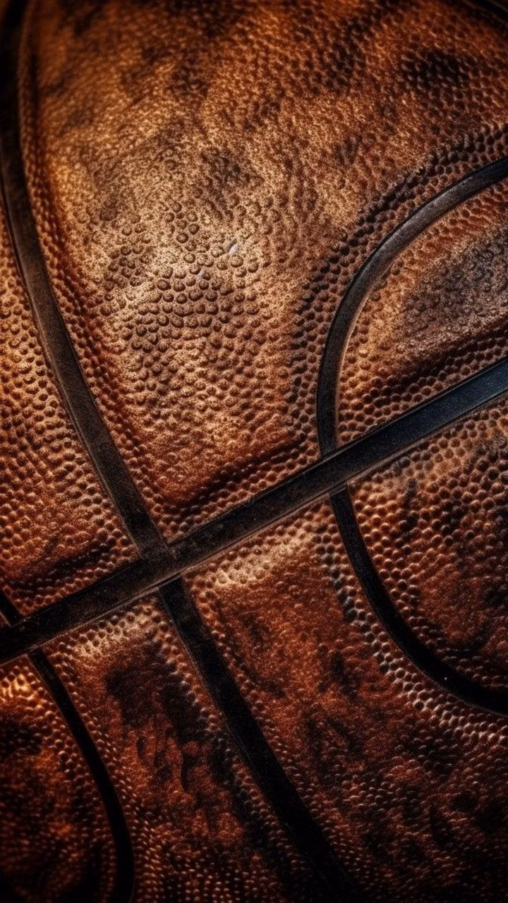 worn basketball surface macro photograph - 