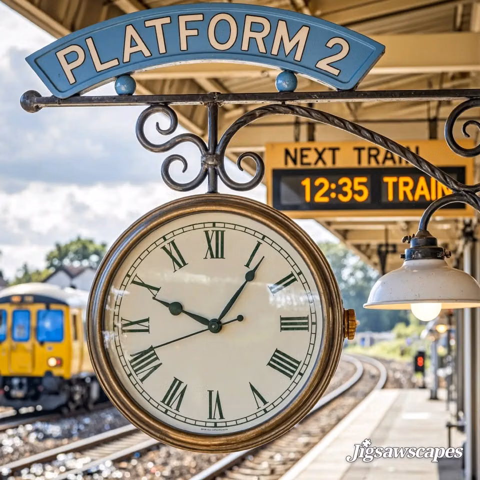 Swiss railway station typography sign photograph - 
