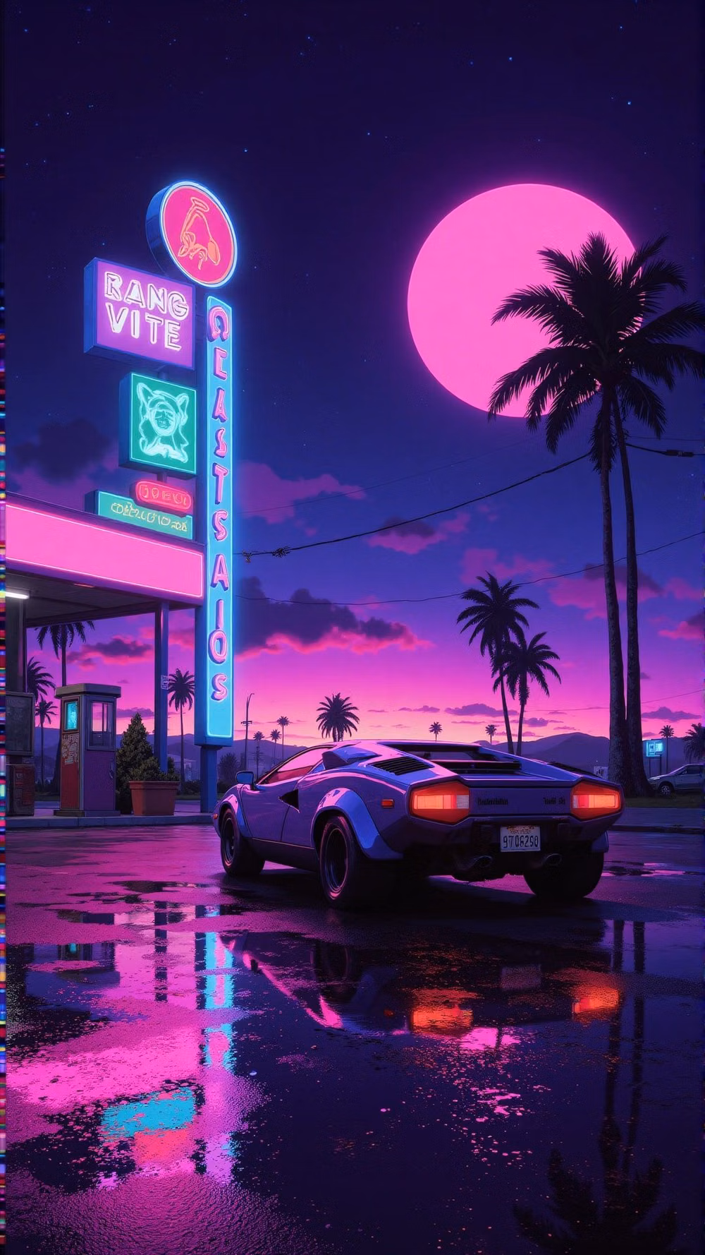 Synthwave / Outrun aesthetic - “Racing through the 80s that never ended 🌙🔮”  . created on @tensor.art . . Model used [Flux] with [RandomMaxx Animefy] LoRA . . #stablediffusion #stablediffusionart #nature #night #nightsky #lonley #illustration #instagram #aiart #artist #ai #anime #retrowave #beautiful #synthwave #backgroundart #animeart #animewallpaper #depthflow #backgroundart #instagram #tensorart