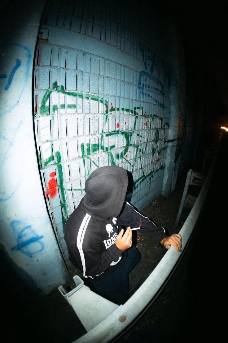 gritty urban graffiti wall photograph - 