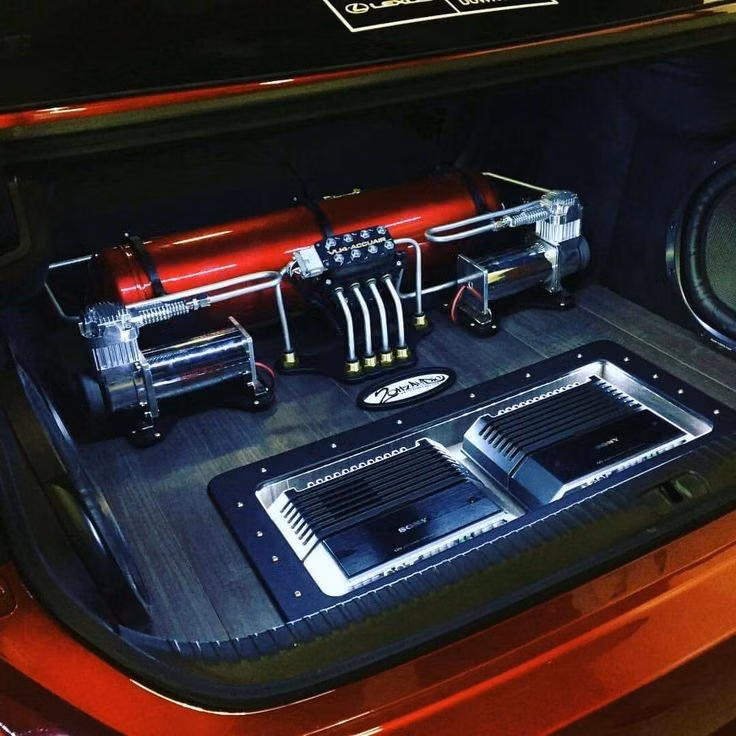 custom car trunk speaker system photograph - 