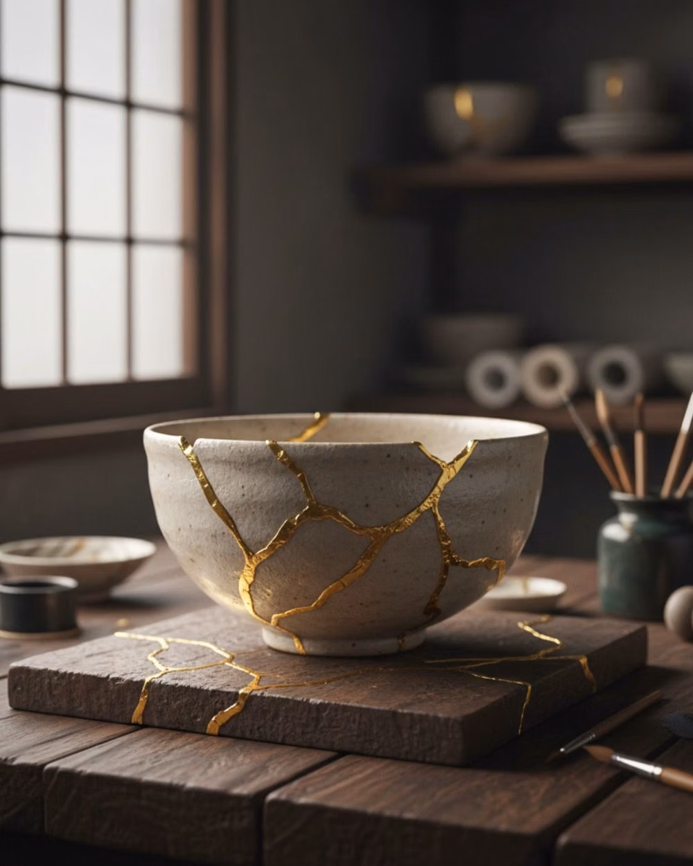 kintsugi ceramic bowl gold repair close up - The Lost Art of Kintsugi: Mending Pottery in Modern Japan  When a beloved ceramic bowl cracks, most of us reach for super glue or, more likely, the recycling bin. In doing so, we participate in a culture that equates damage with disposability, perfection with worth. Yet in Japan, a centuries-old practice offers a radically different response—one that transforms breaks into beauty and sees fracture lines as opportunities for gold.