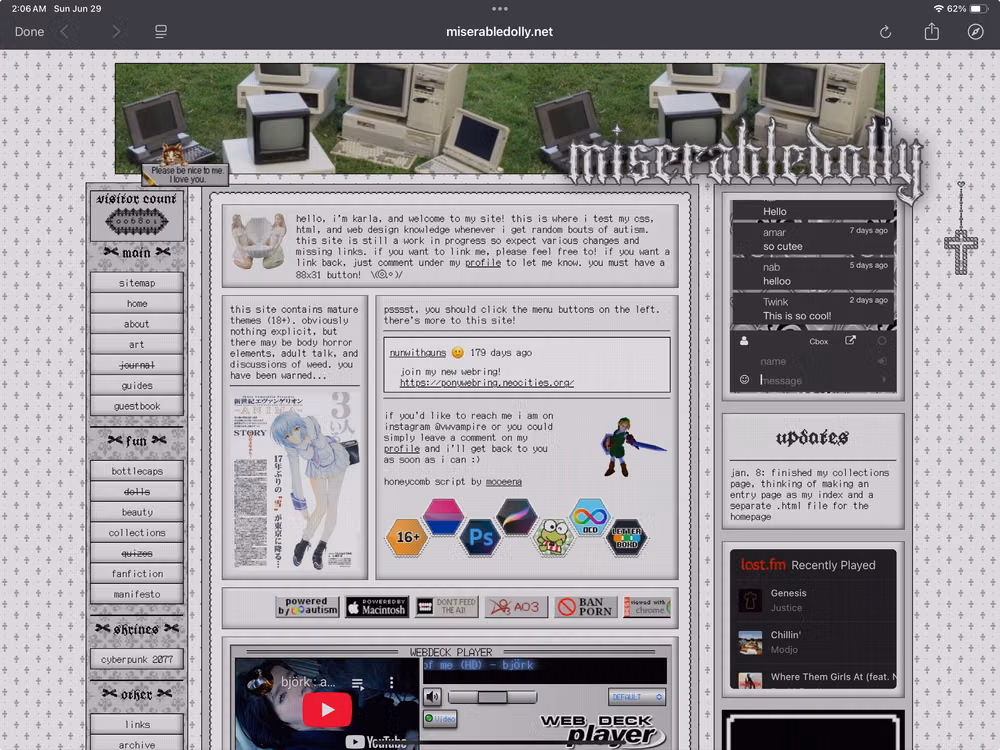 Web 1.0 / Webcore aesthetic -