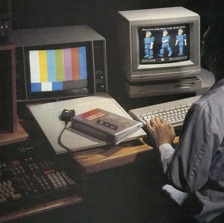 CRT monitor 1990s website photograph -